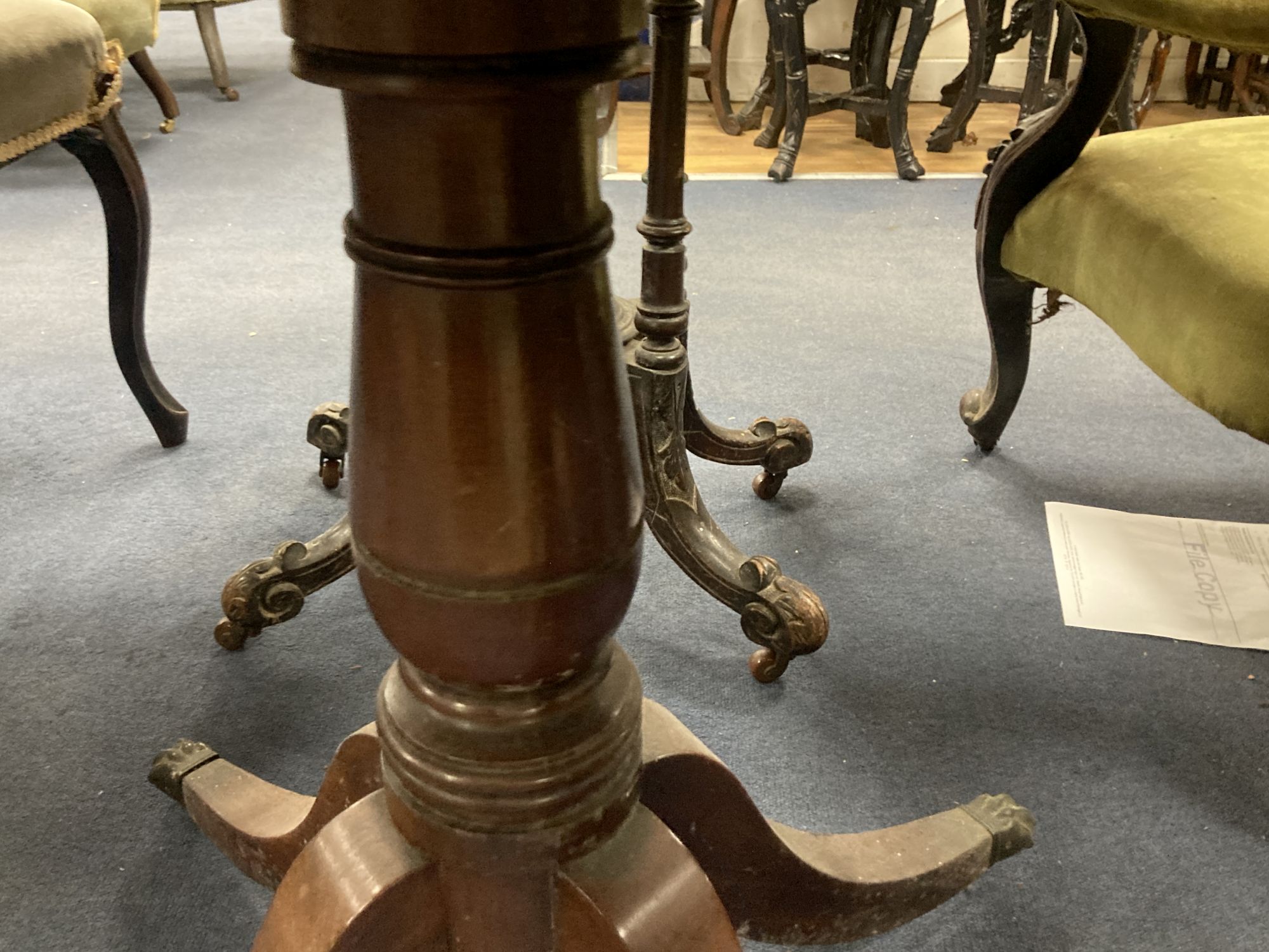 A George III mahogany side table (altered), width 92cm depth 45cm height 72cm